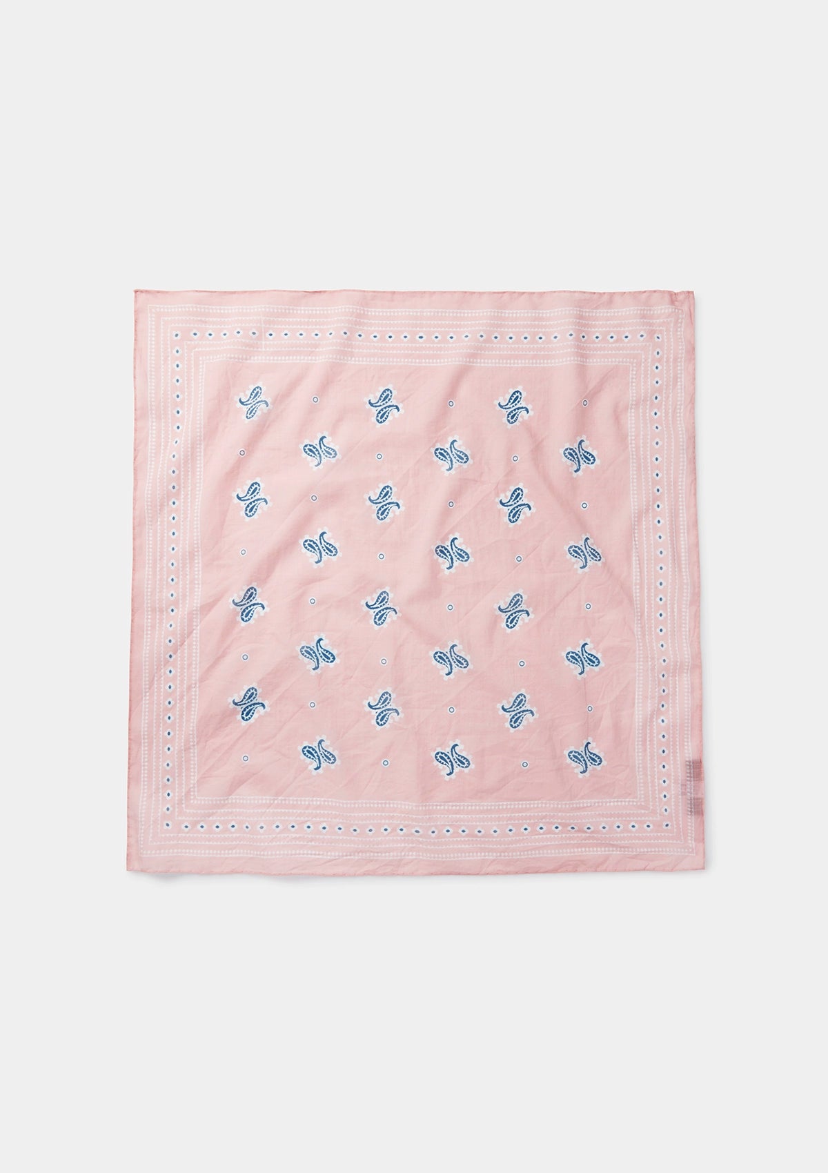 Blush Pink Paisley Cotton Bandana Scarf - Soft Breathable Fashion Accessory for Women & Men - Perfect for Headwear, Neckwear, Hair Tie, Outfit Styling and Western Cowboy Costume