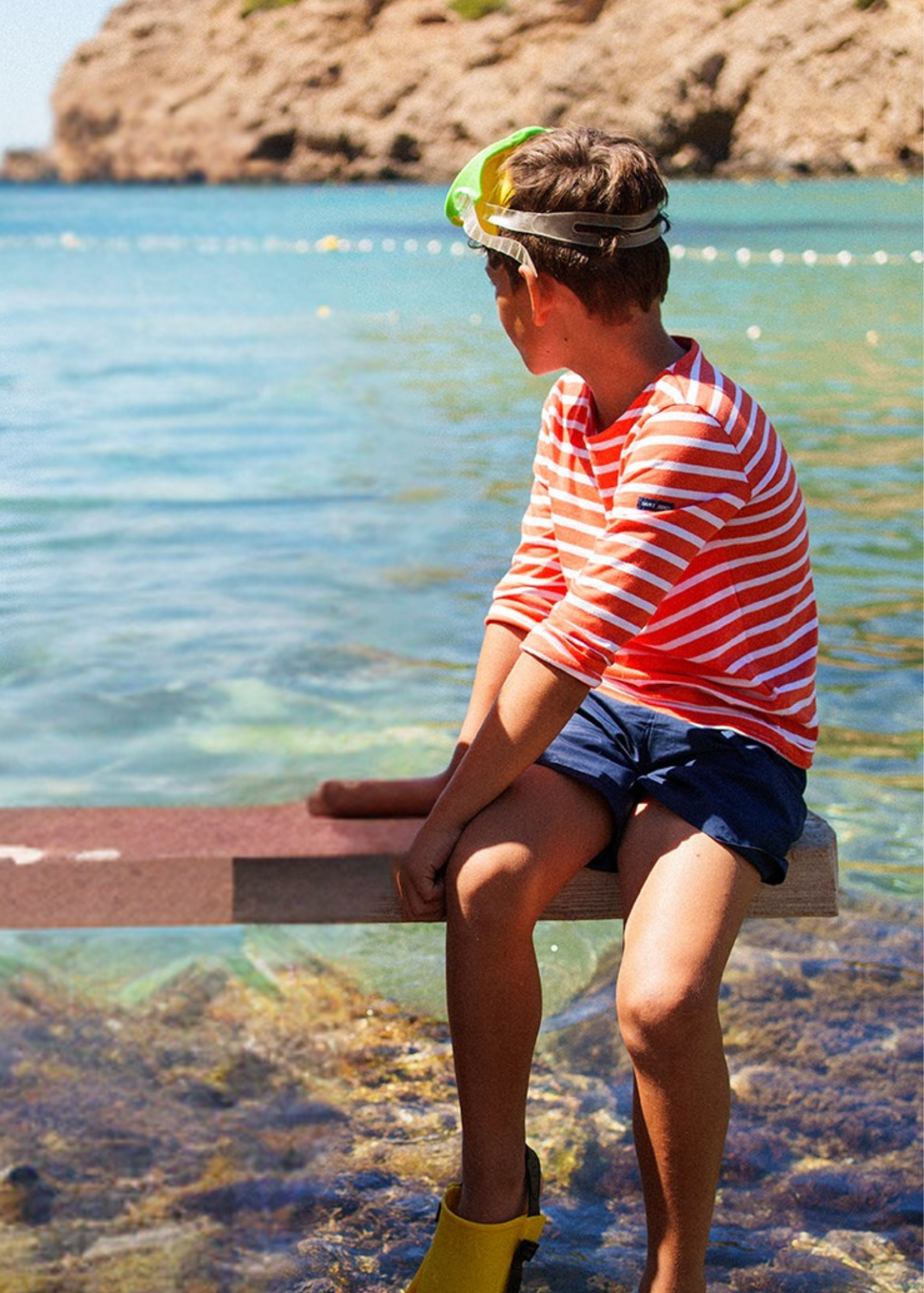 MINQUIERS KIDS Authentic Breton Shirt for Boys & Girls | Soft Cotton Striped Shirt | Orange & White Classic Style | Perfect for School, Playdates & Family Outings