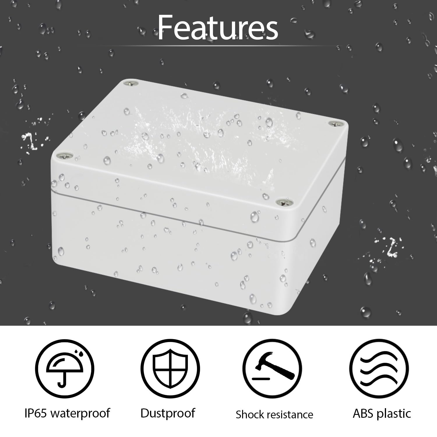 ABS Plastic IP65 Waterproof Electrical Junction Box - 4.53