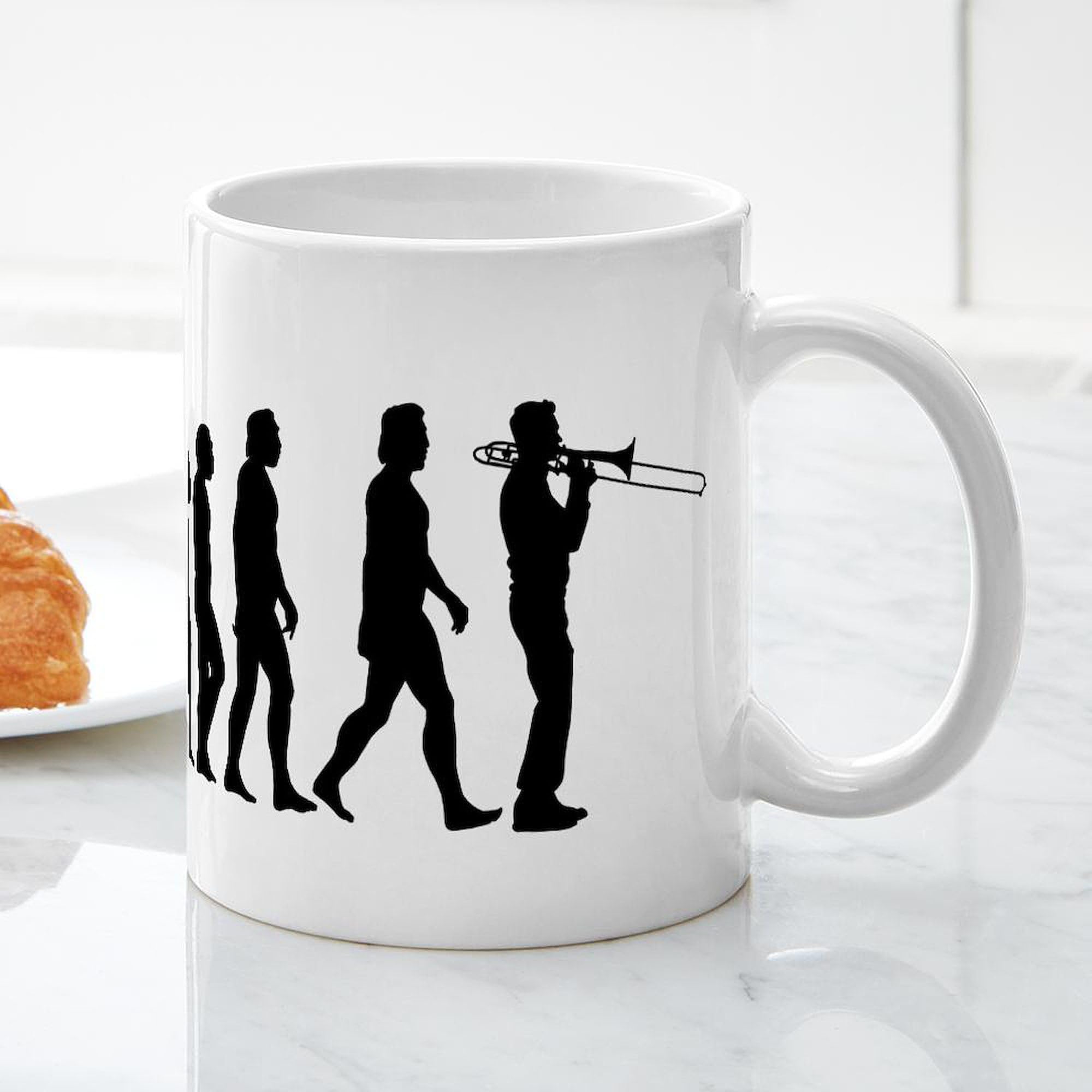 Evolution Trombone 11 oz (325 ml) Ceramic Coffee Mug - Perfect for Musicians, Band Gifts & Hot Beverages at Home or Office