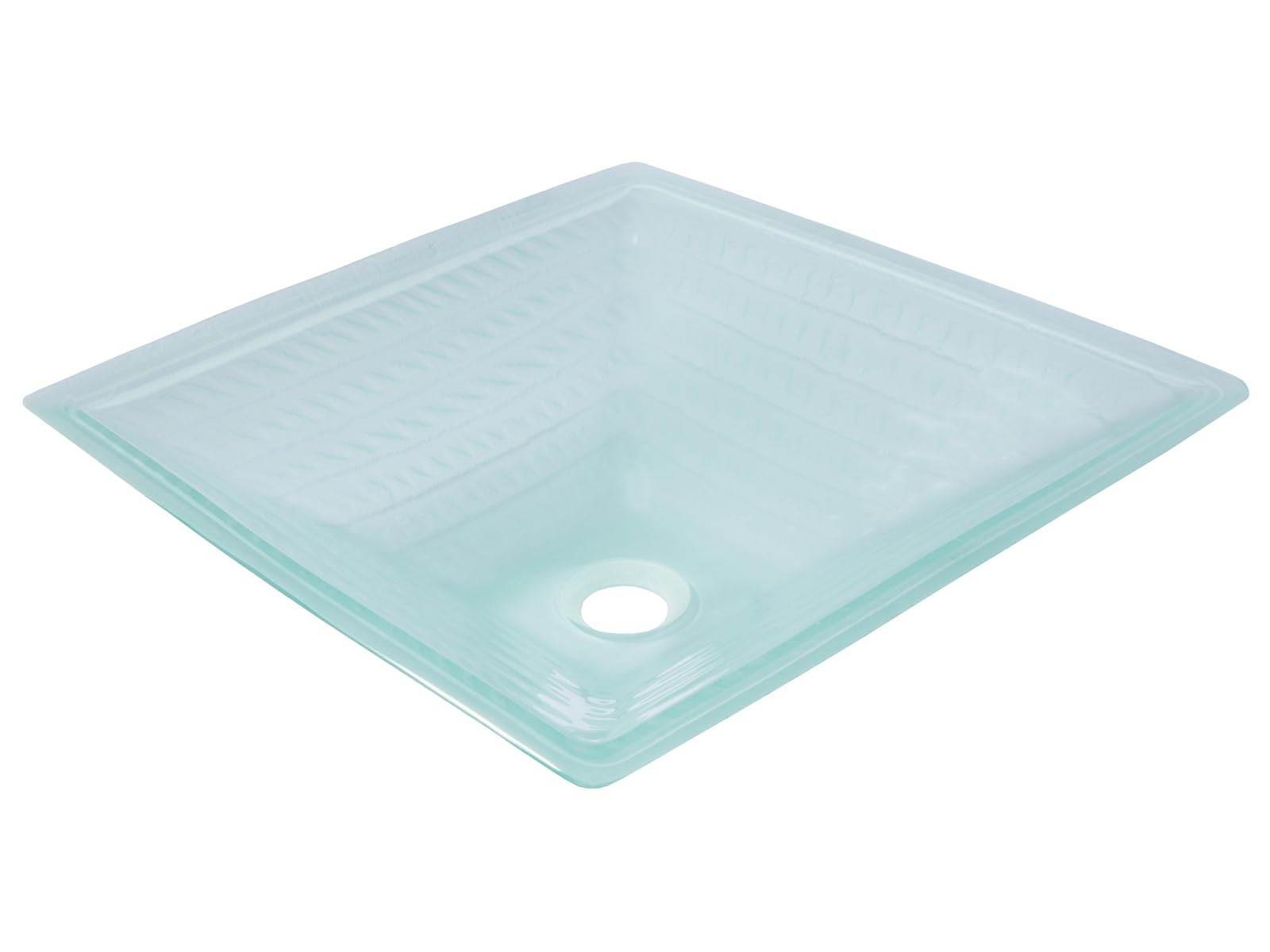 Crystal Clear Square Glass Vessel Bathroom Sink - Modern Above Counter Basin for Vanity, Powder Room & Luxury Bathroom Decor