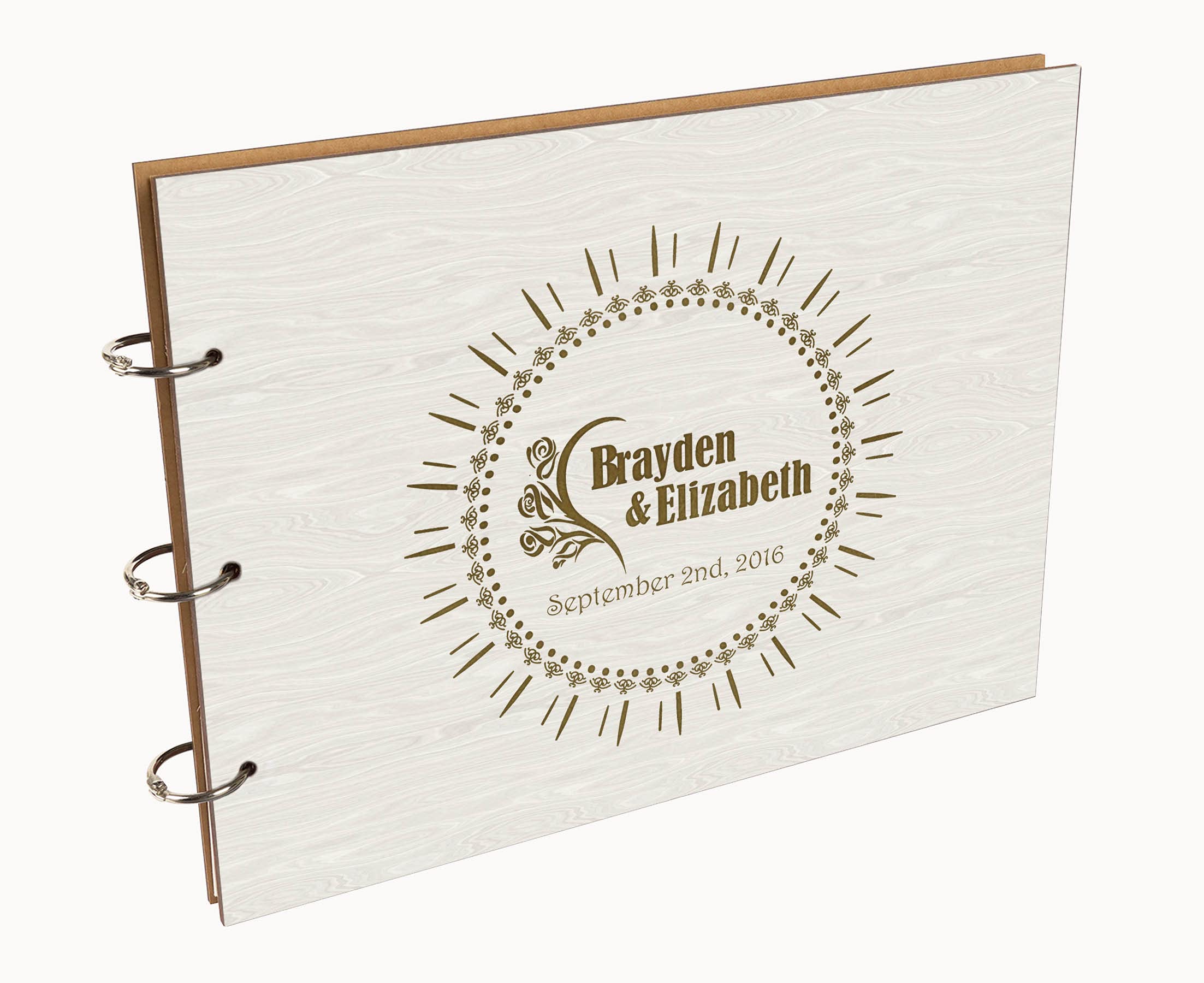 Personalized Laser Engraved Wooden Wedding Guest Book - Custom Sign-in Registry for Bridal Shower, Anniversary & Reception - Unique Keepsake for Couples