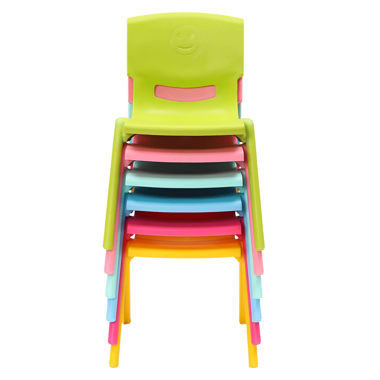 6Pcs Stackable Kids Chairs - Colorful, Ergonomic for Classroom & Home