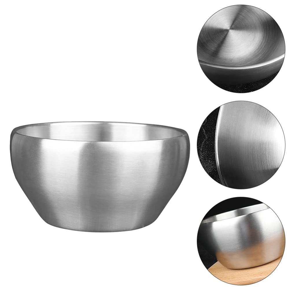 Cabilock 2-Pack Stainless Steel Bowls - Heat Resistant, Anti-Scald Serving Bowls for Soup, Noodles, Rice & Salad | Perfect for Kitchen, Dining & Outdoor Use