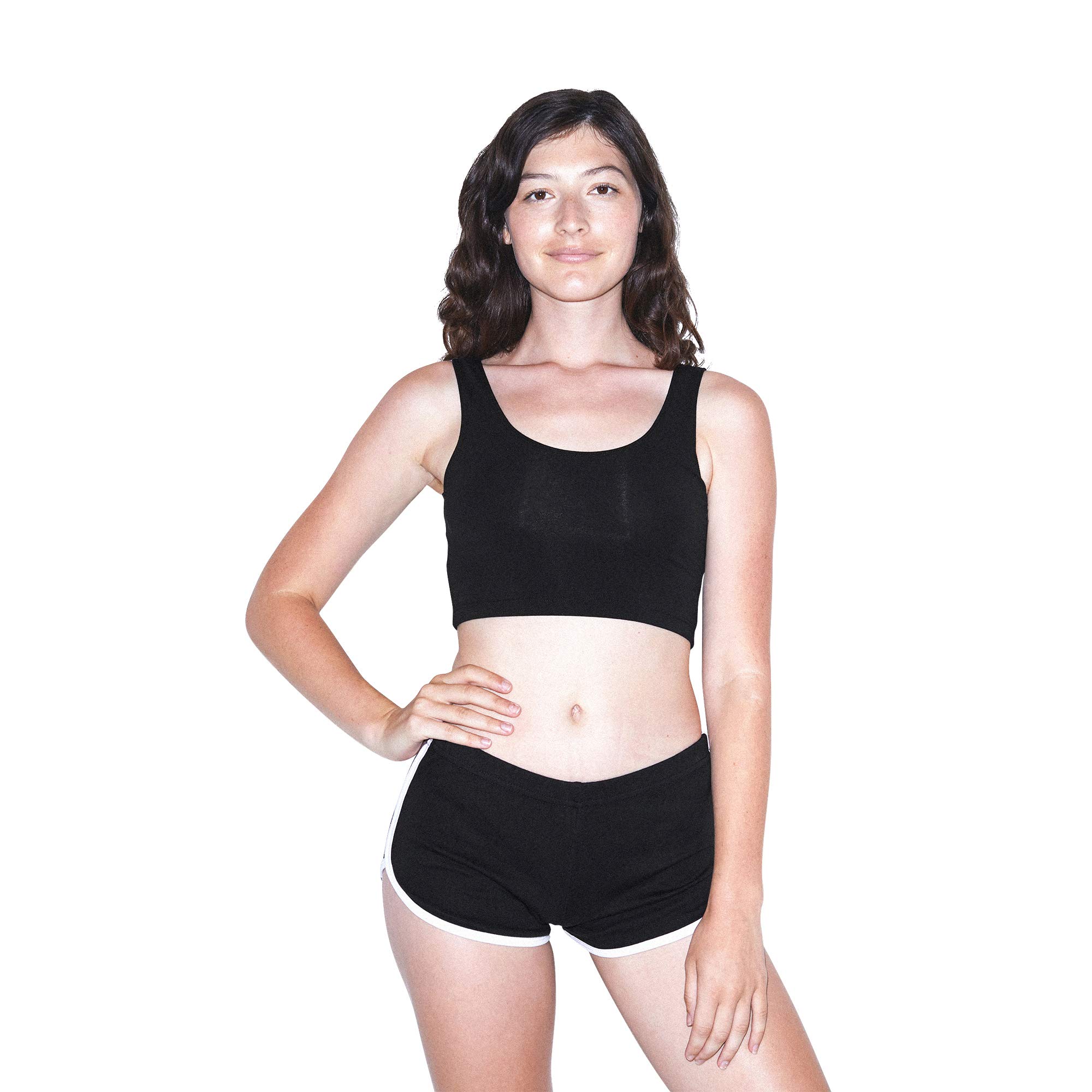 American Apparel Women's High-Waisted Interlock Running Shorts - Breathable Workout Shorts for Yoga, Gym & Jogging - Comfortable Athletic Wear for Women's Fitness & Active Lifestyle