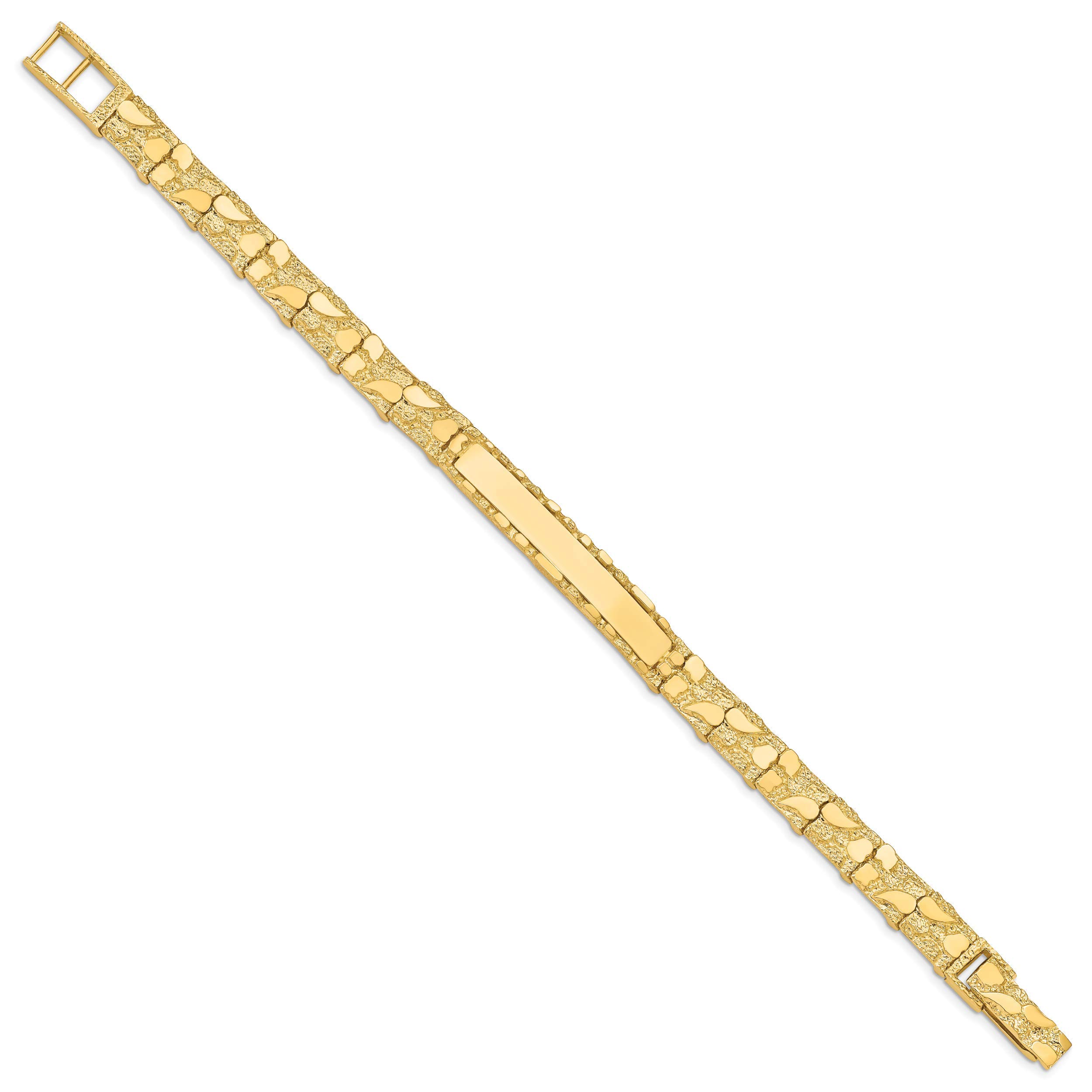 14k Yellow Gold 7mm Nugget ID Bracelet & Anklet - 7