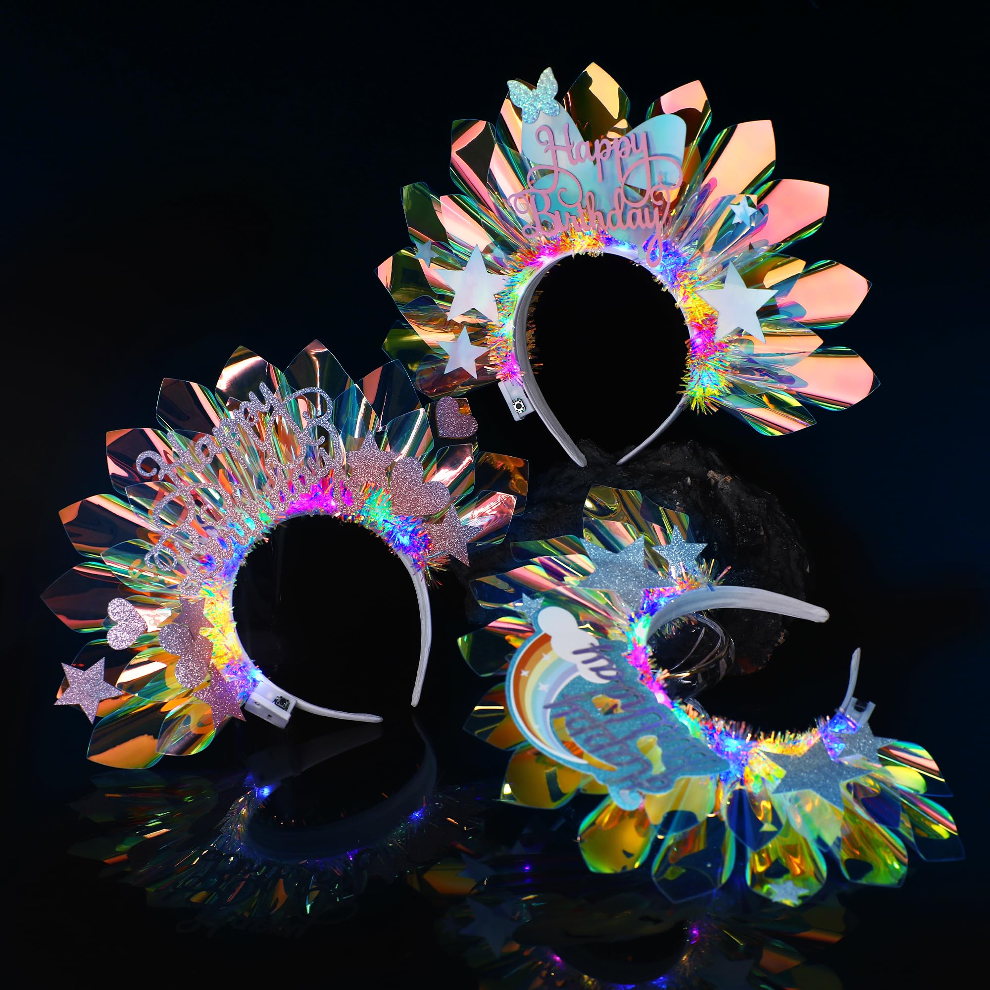 LED Light Up Birthday Crown - Glowing Tiara Headband for Women, Girls, Nightclub Parties & Festive Celebrations | Perfect for Birthday, Bachelorette, Halloween & Cosplay Events