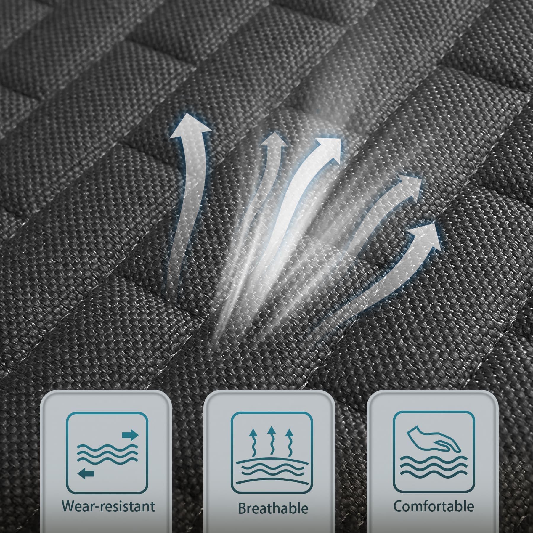 Black Car Seat Cover for Back Seat - Universal Fit for Cars, Trucks & SUVs with Storage Pockets - Waterproof & Non-Slip Auto Seat Protector Mat (1 Piece) - Perfect for Road Trips, Pet Protection & Daily Commuting