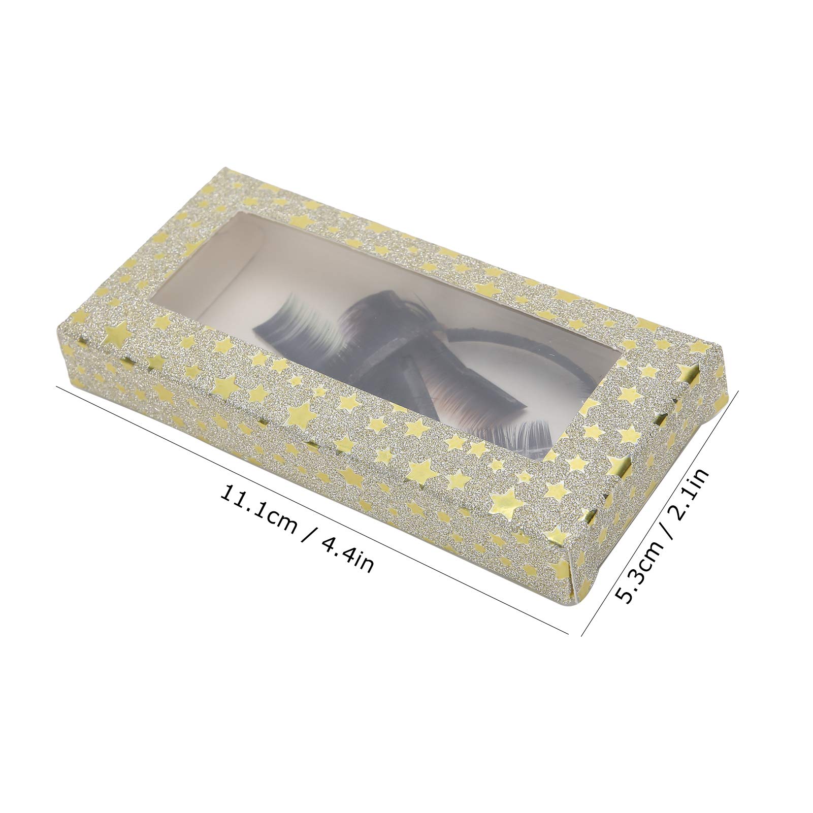 Premium Lash Box - Eyelash Storage Organizer with Paper Lash Holder for False Eyelashes | Makeup Accessories for Women & Girls (Yellow Stars Design) | Perfect for Salon, Travel & Home Makeup Organization