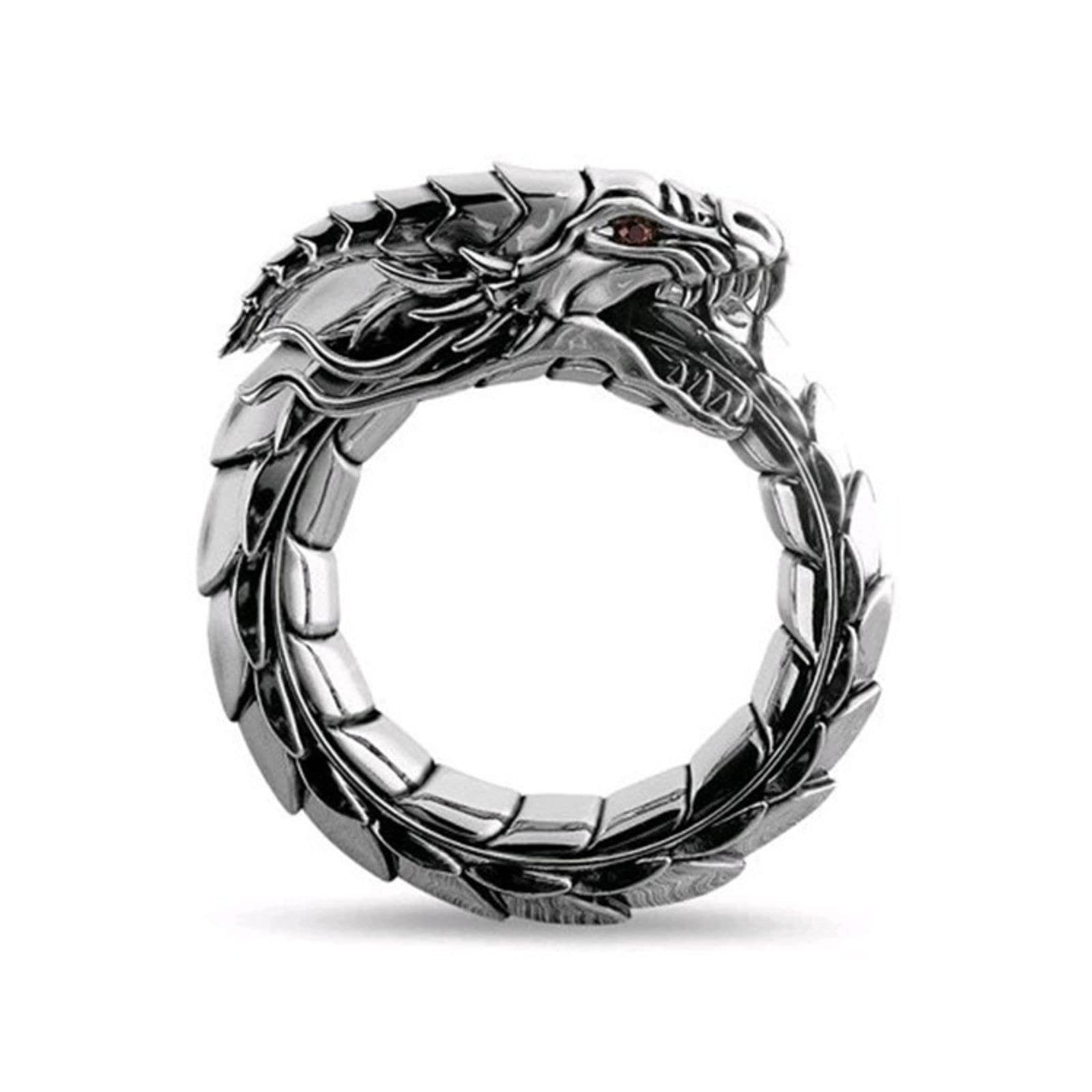 Unisex Dragon & Peacock Diamond Ring for Men & Women - Elegant Nidhogg Shaped Jewelry for Birthday Gifts, Parties & Special Occasions | Stylish Teen & Adult Fashion Accessory