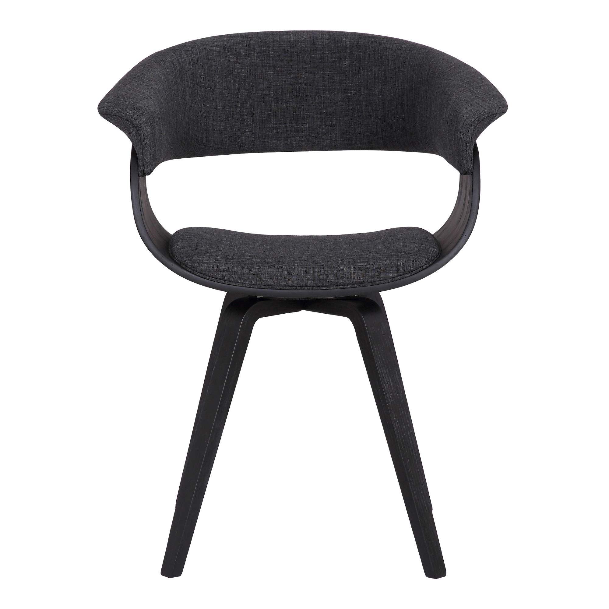 Armen Living Summer Mid Century Modern Dining Chair - Charcoal Fabric & Black Wood Finish - Perfect for Kitchen, Dining Table, Office Desk & Vanity