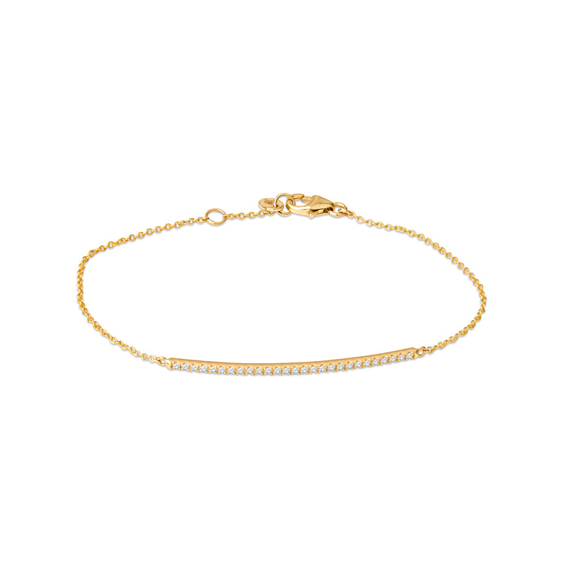 14K Gold Diamond Bar Bracelet for Women - Elegant Stackable Jewelry Gift for Birthday, Anniversary & Special Occasions