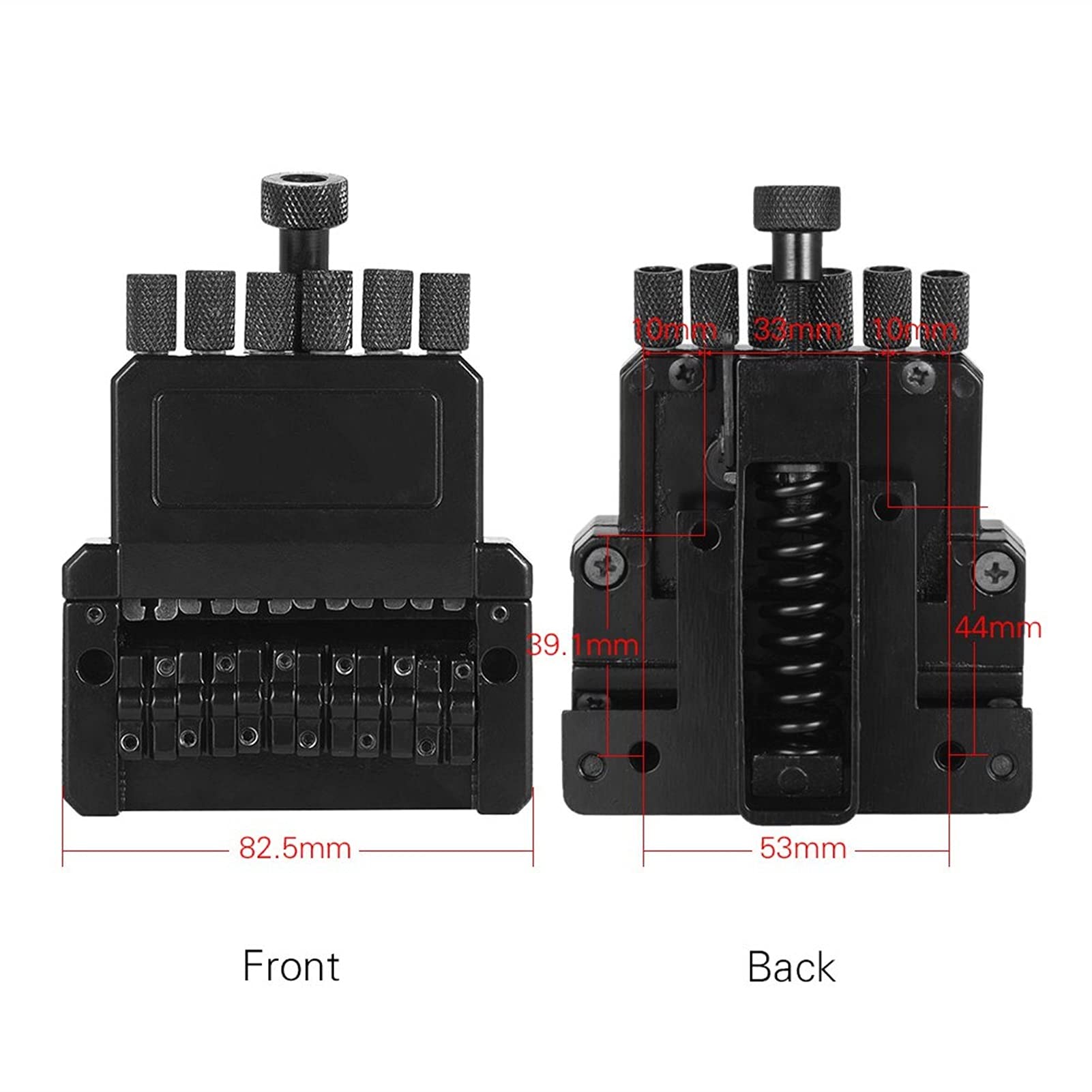 6-String Electric Guitar Bridge Saddle & Tremolo Tailpiece System - Black Headless Guitar Replacement Part | Perfect for DIY Guitar Repair, Upgrades & Professional Performances