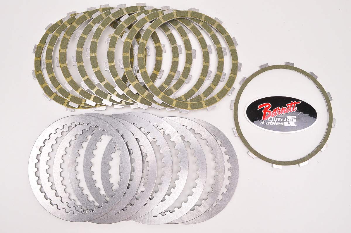 Barnett 1998-2012 Harley Big Twin Clutch Plates Kit - 9 Kevlar Friction & 8 Steel Plates - High Performance Motorcycle Clutch Replacement for Harley Davidson Touring Models - Perfect for Road Trips and Heavy Duty Riding