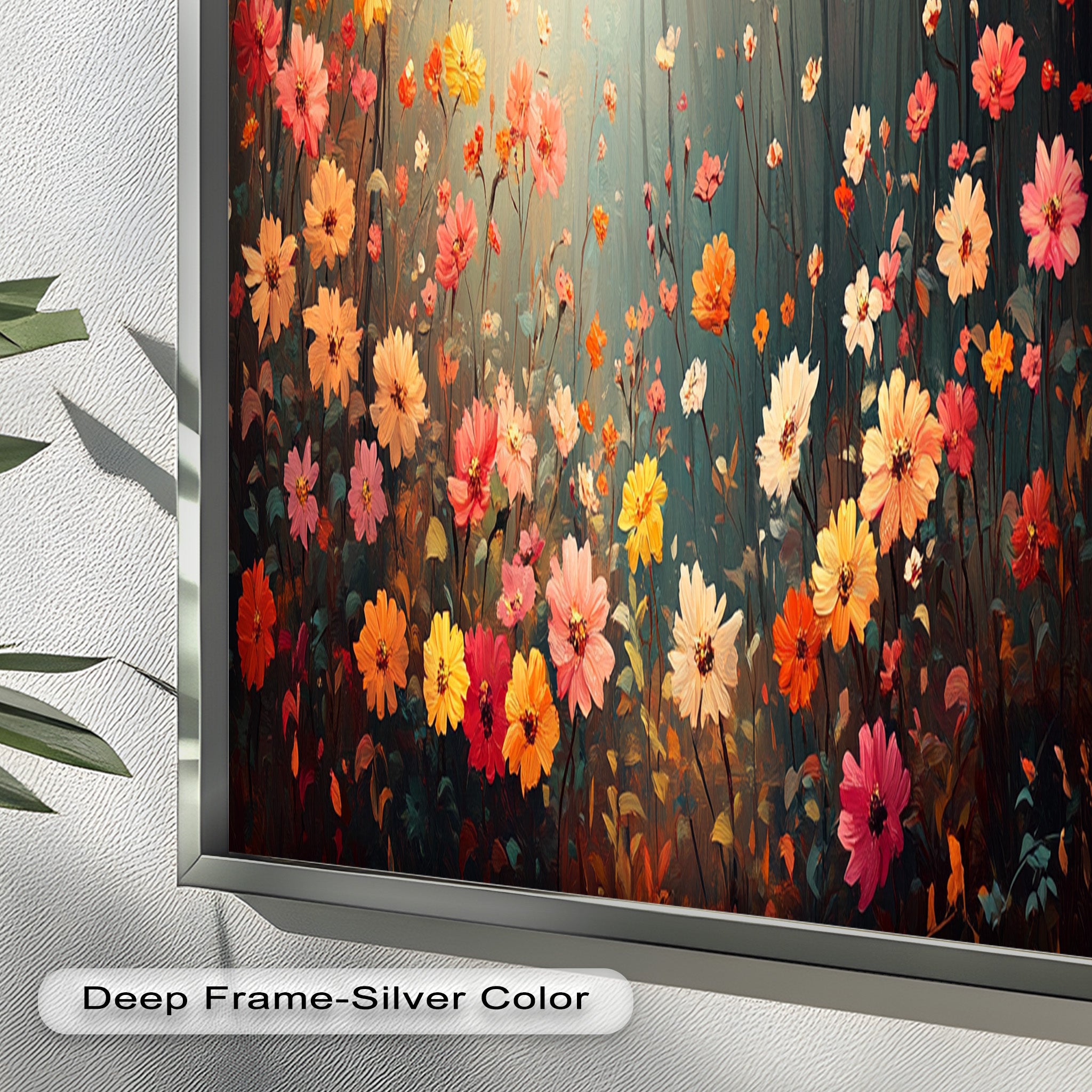 Blooming Forest Light - Vibrant Floral Oil Painting Wall Art for Living Room, Bedroom & Office Decor