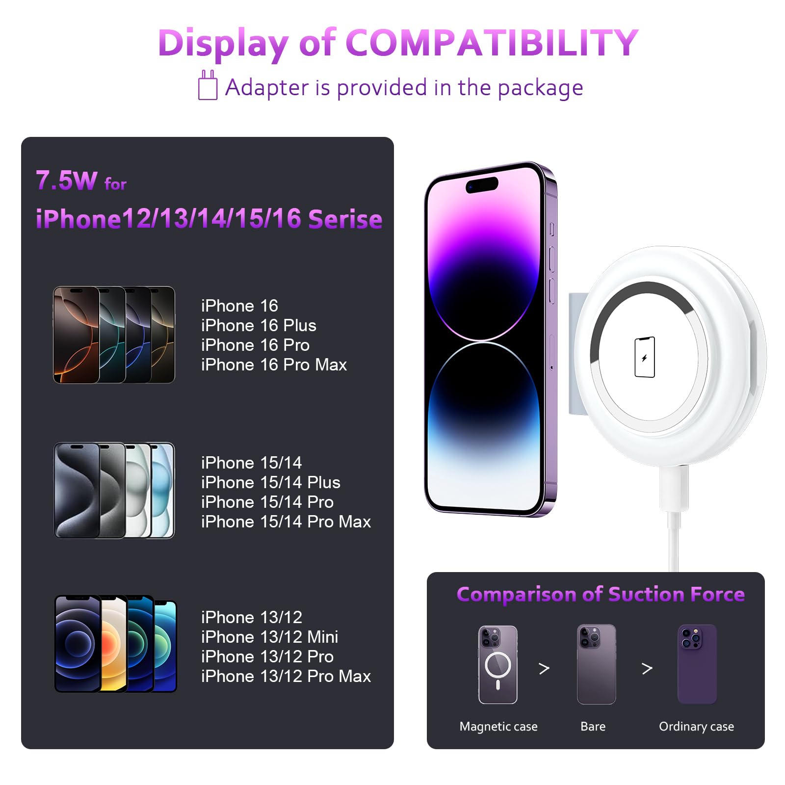 UCOMX Nano Mini Magnetic 2-in-1 Wireless Charger - Foldable Travel Charging Station for iPhone 12/13/14/15/16 Pro Max, AirPods Pro, iWatch Ultra - Portable Multi-Device Charger for Home, Office & Travel Use