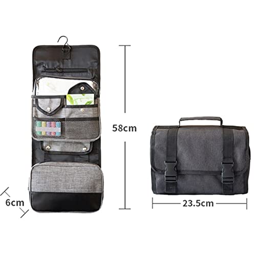 Waterproof Hanging Travel Toiletry Bag for Men & Women - Large Cosmetic Makeup Organizer with Multiple Pockets (23