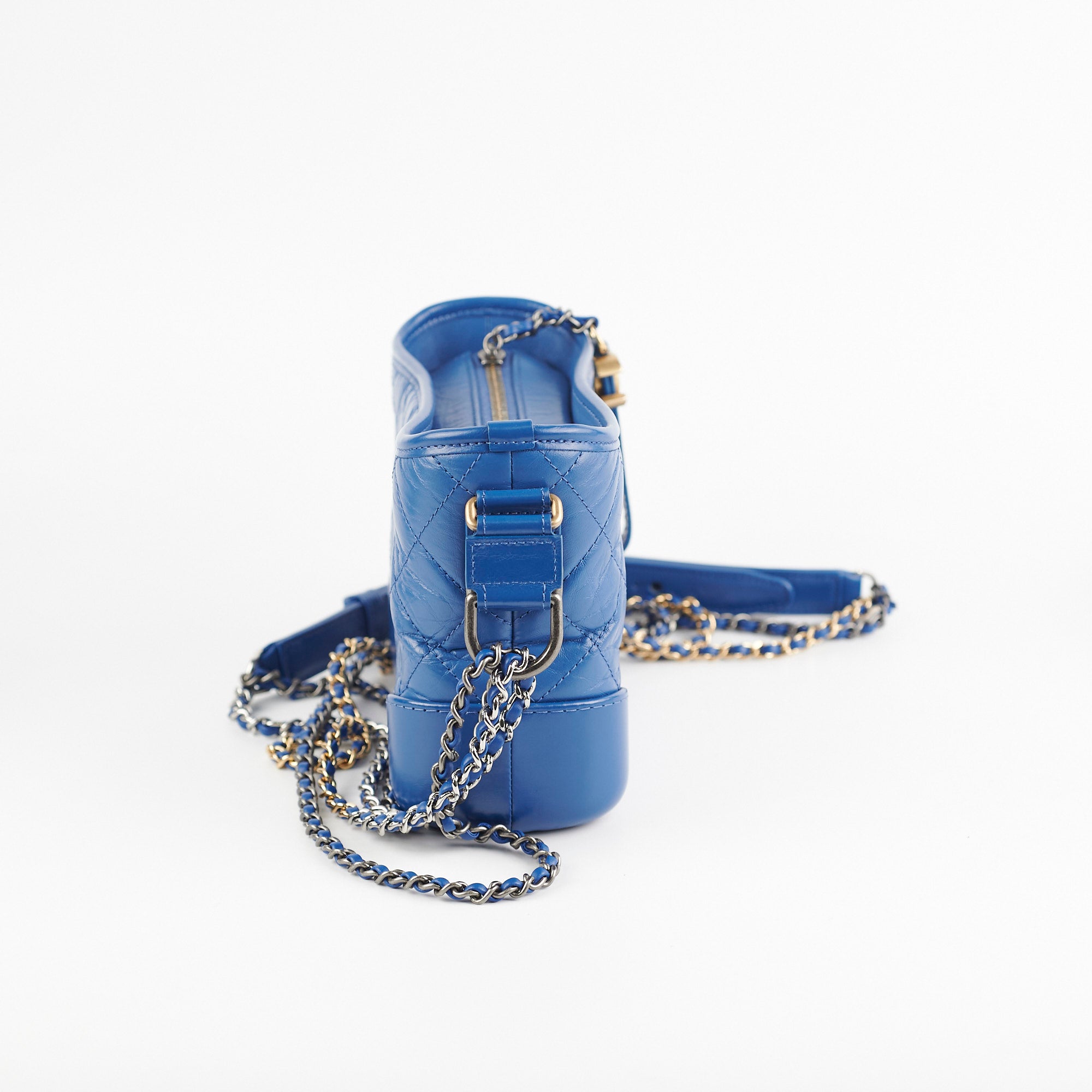 Chanel Small Gabrielle Blue Leather Shoulder Bag - Luxury Designer Handbag for Women, Perfect for Date Night & Evening Events