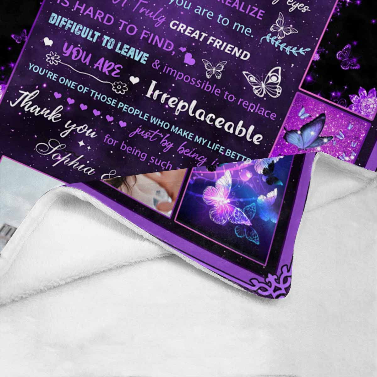 Custom Best Friend Fleece Throw Blanket - Personalized Birthday Gift for Women, Long Distance Friendship Blanket with Galaxy Space Design - 60x80 Inch Soft Cozy Blanket for BFF Sister | Perfect for Gifts, Movie Nights & Home Decor