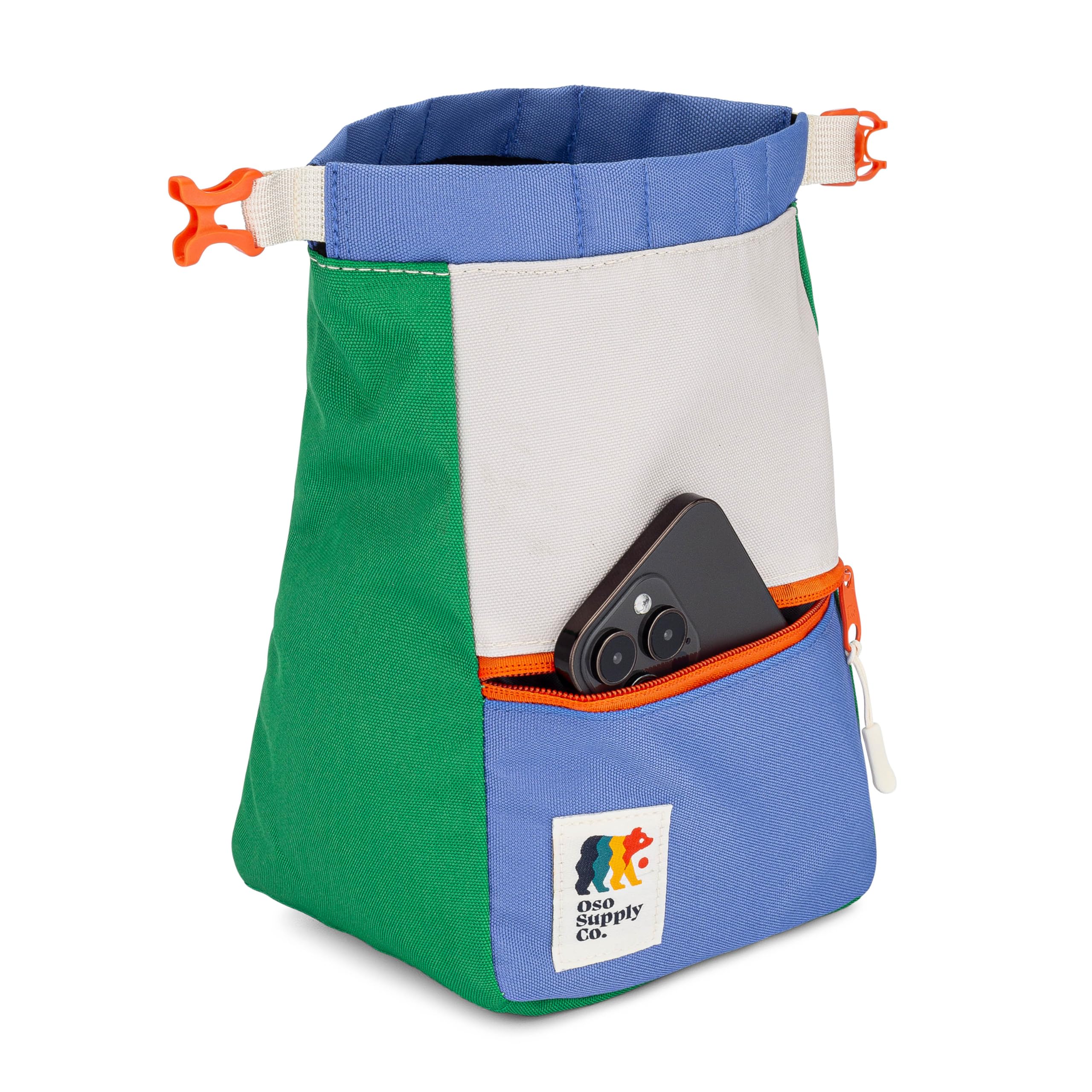 **Crux Bouldering Chalk Bucket – Large Rock Climbing Chalk Bag with Magnetic Closure, Zippered Pockets & Mesh Pouch – Ideal for Climbers, Weightlifting, Gymnastics & Outdoor Training**
