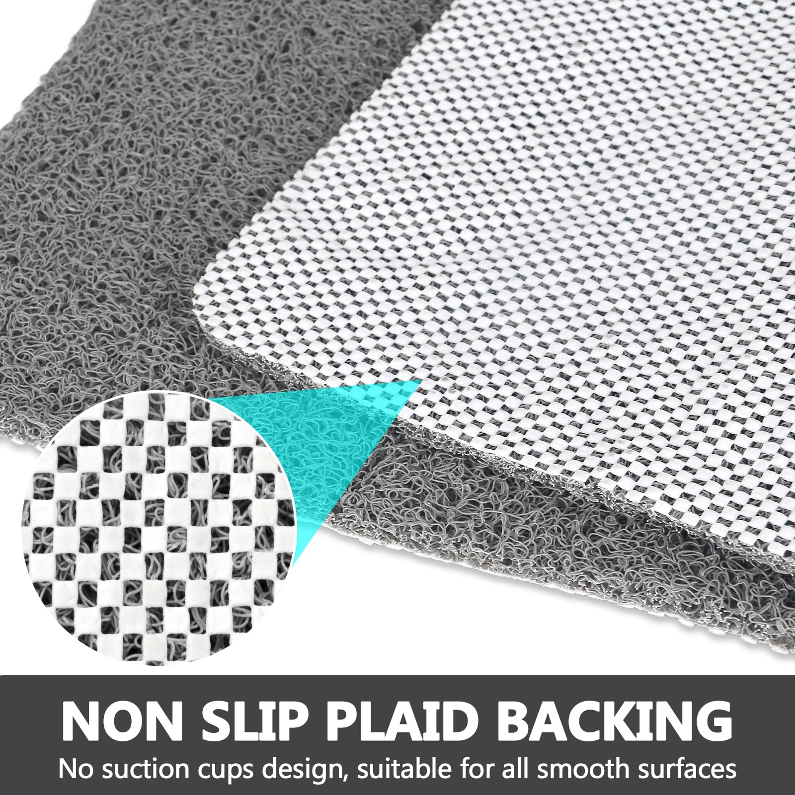 Non-Slip 36x36 Inch Square Shower Mat with Drain Hole - Extra Large Loofah Bath Mat for Shower Stall, Bathroom Floor & Tub - Anti-Slip Shower Floor Mat for Safety & Comfort