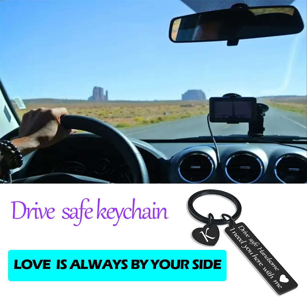 Drive Safe Keychain - Thoughtful Gift for Boyfriend, Husband, Men - Valentine's Day, Anniversary, Christmas Present - Perfect for Car Keys, Travel & Everyday Use