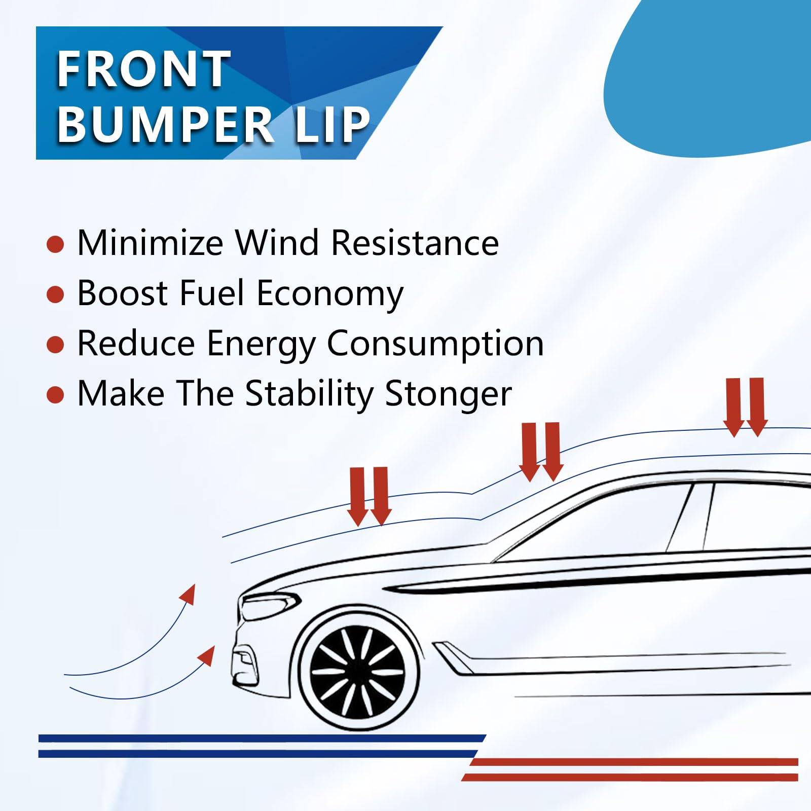ECOTRIC Front Bumper Lip for 2016-2023 Chevy Camaro SS V8 - Carbon Fiber Front Air Chin Spoiler & Underbody Lip Kit | Enhances Aerodynamics & Sporty Look for Street Racing & Car Shows