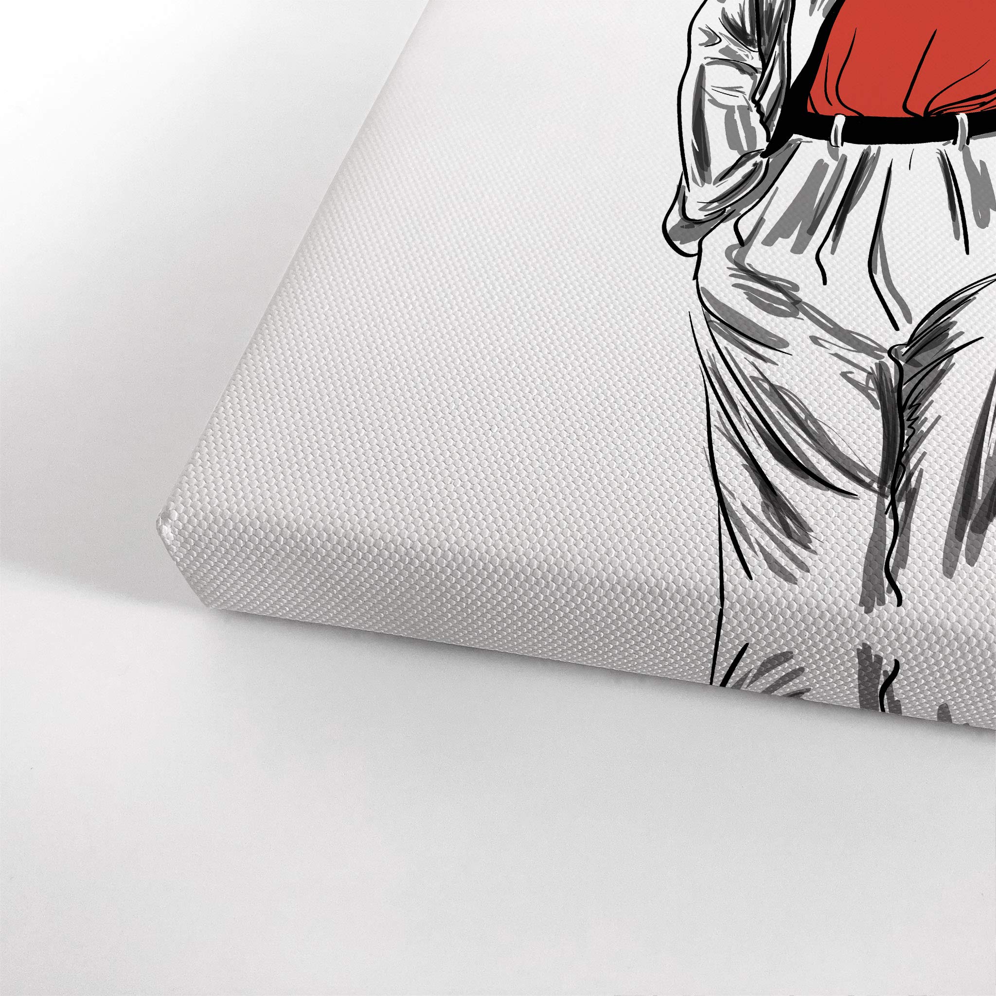 Modern Red Lips Sketch Canvas Print - Glam Fashion Wall Art for Women, Office, Bathroom, Teen Girls Room & Dorm Decor - Ready to Hang 40x30 - Perfect for Living Room, Bedroom & Home Décor