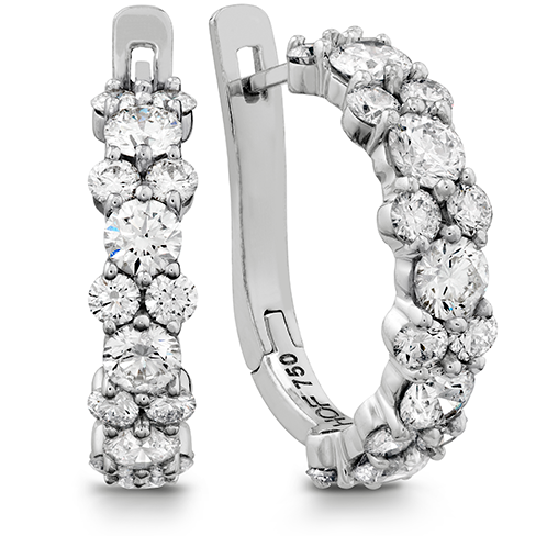 Hearts On Fire Gracious Diamond Hoop Earrings - 14K White Gold Luxury Jewelry for Women, Perfect for Weddings, Parties & Special Occasions