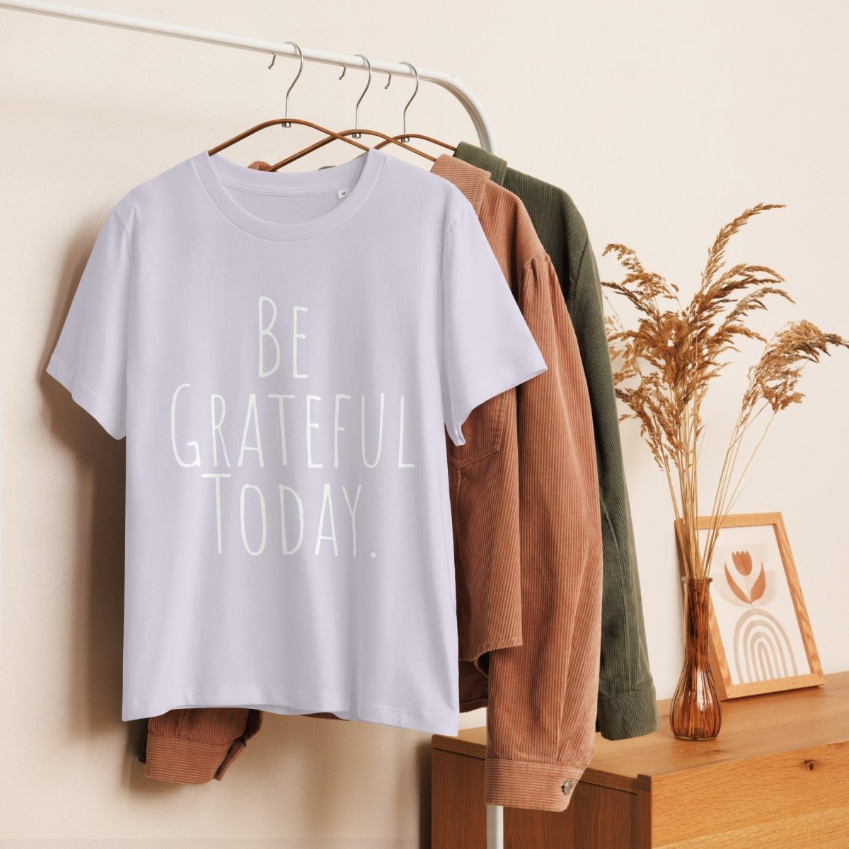 BE GRATEFUL TODAY - Organic Cotton Mindfulness T-Shirt for Women | Yoga, Meditation & Daily Affirmation Wear
