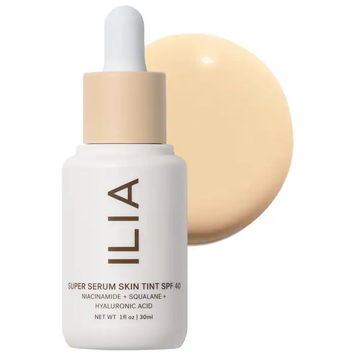ILIA Super Serum Skin Tint SPF 40 - Lightweight Tinted Moisturizer with Skincare Benefits & Sun Protection | Perfect for Daily Wear, Natural Makeup Look & Sun Defense