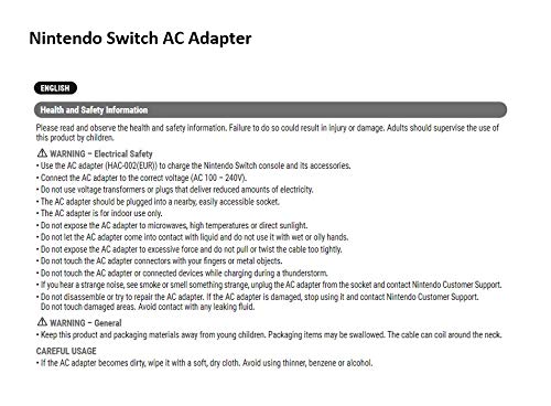 Original Nintendo Switch AC Adapter - Official Power Cord Charger for Nintendo Switch/OLED/Lite - Fast Charging & Overheat Protection - Perfect for Gaming at Home or Travel