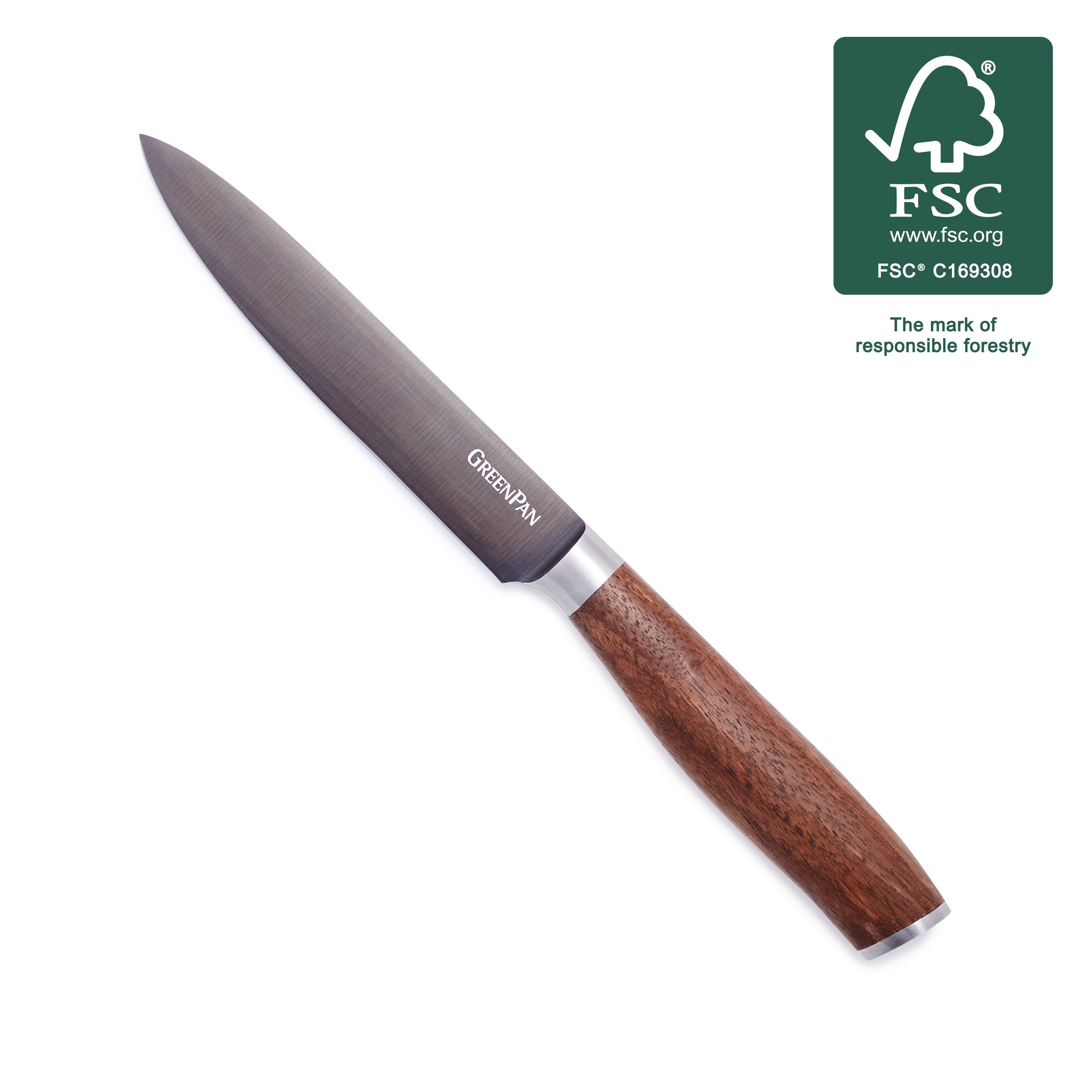 Premium Titanium Utility Knife Set of 5 with Walnut Handle - Perfect for Camping, Kitchen & Outdoor Cooking