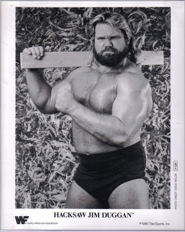 Vintage 1990 Hacksaw Jim Duggan Wrestling Action Figure P026 - Collectible B/W Retro WWE Toy for Wrestling Fans & Memorabilia Collectors - Perfect for Display, Gifts, and Nostalgic Wrestling Collections