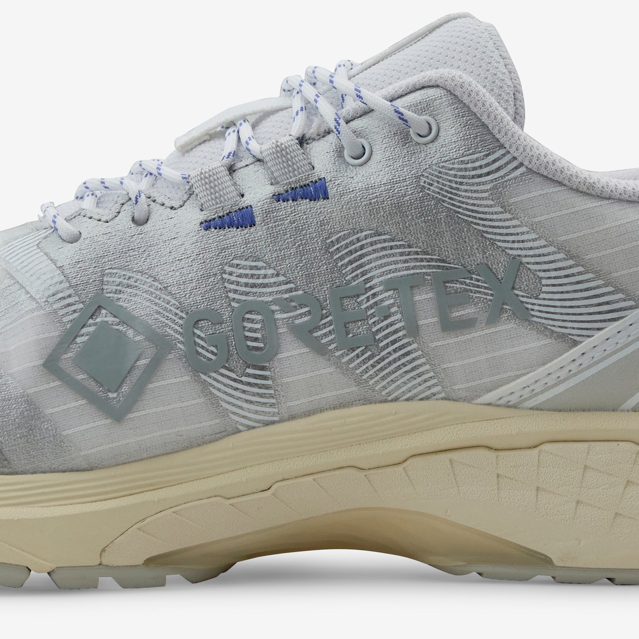 HOKA ONE ONE Gel Terrain GTX Trail Running Shoes for Men - White & Pure Silver | Waterproof Hiking & Outdoor Adventure Footwear