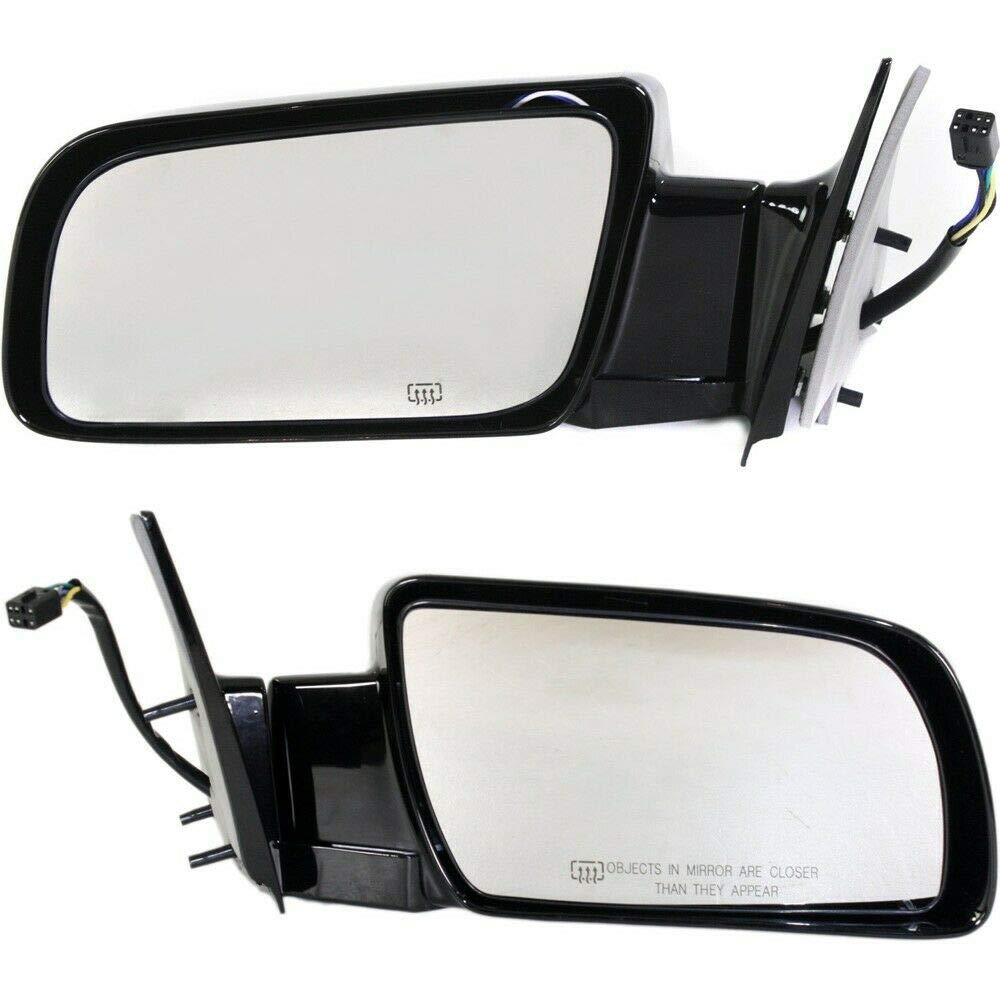 Replacement Set of 2 Heated Side Mirrors for Chevy Suburban - Driver & Passenger Side - Durable Auto Parts for Winter Driving & Safety