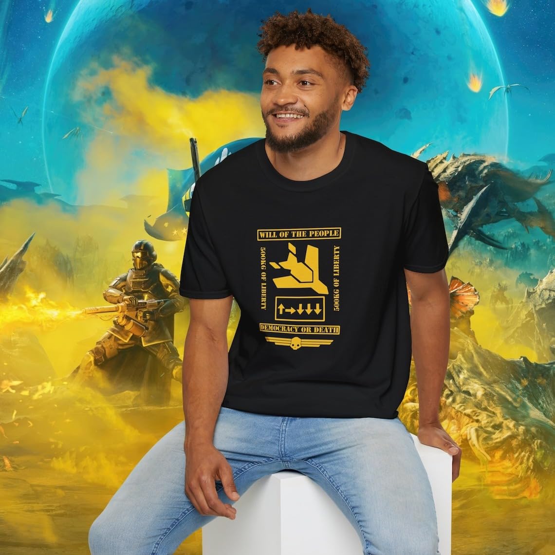 Helldivers 2 500kg Bomb T-Shirt - Official Video Game Inspired Tee for Gamers (Black, XS-3XL) - Perfect for Gaming Events & Cosplay