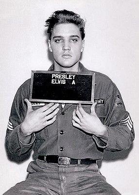 Elvis Presley 1960 Army Mugshot Photo Poster - Vintage Wall Art Decor for Music Fans & Collectors - Perfect for Home, Office, or Gift