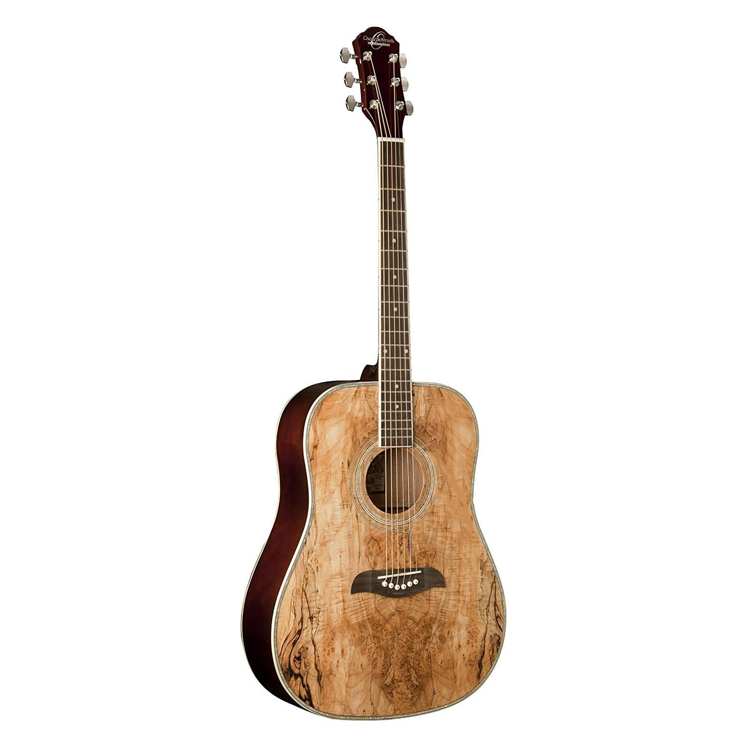 Oscar Schmidt OG2SM Spalted Maple Acoustic Guitar - Premium Quality for Beginners & Professionals - Perfect for Home, Studio & Live Performances