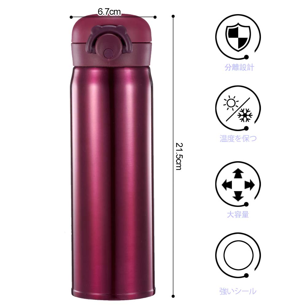 Premium Stainless Steel Vacuum Insulated Water Bottle - 24oz Double-Walled Thermos Flask, Leak-Proof & Portable Travel Mug for Hot/Cold Drinks - Ideal for Office, Gym, Hiking & Outdoor Activities