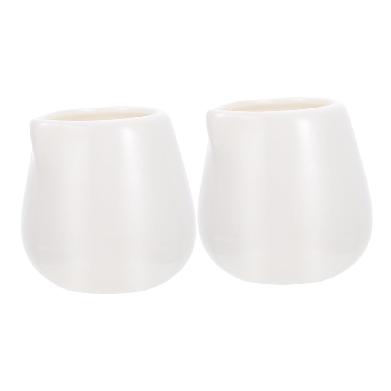 Hemoton 2-Pack Ceramic Milk and Sauce Storage Containers - 16oz Kitchen Pitchers for Coffee, Sugar, Honey - Durable Ceramic Jugs with Lid - Perfect for Coffee Shops, Restaurants, and Home Kitchens