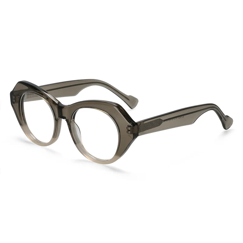 CCspace Unisex Full Rim Oval Acetate Eyeglasses Frame 57204 - Lightweight & Durable for Work, Reading & Fashion