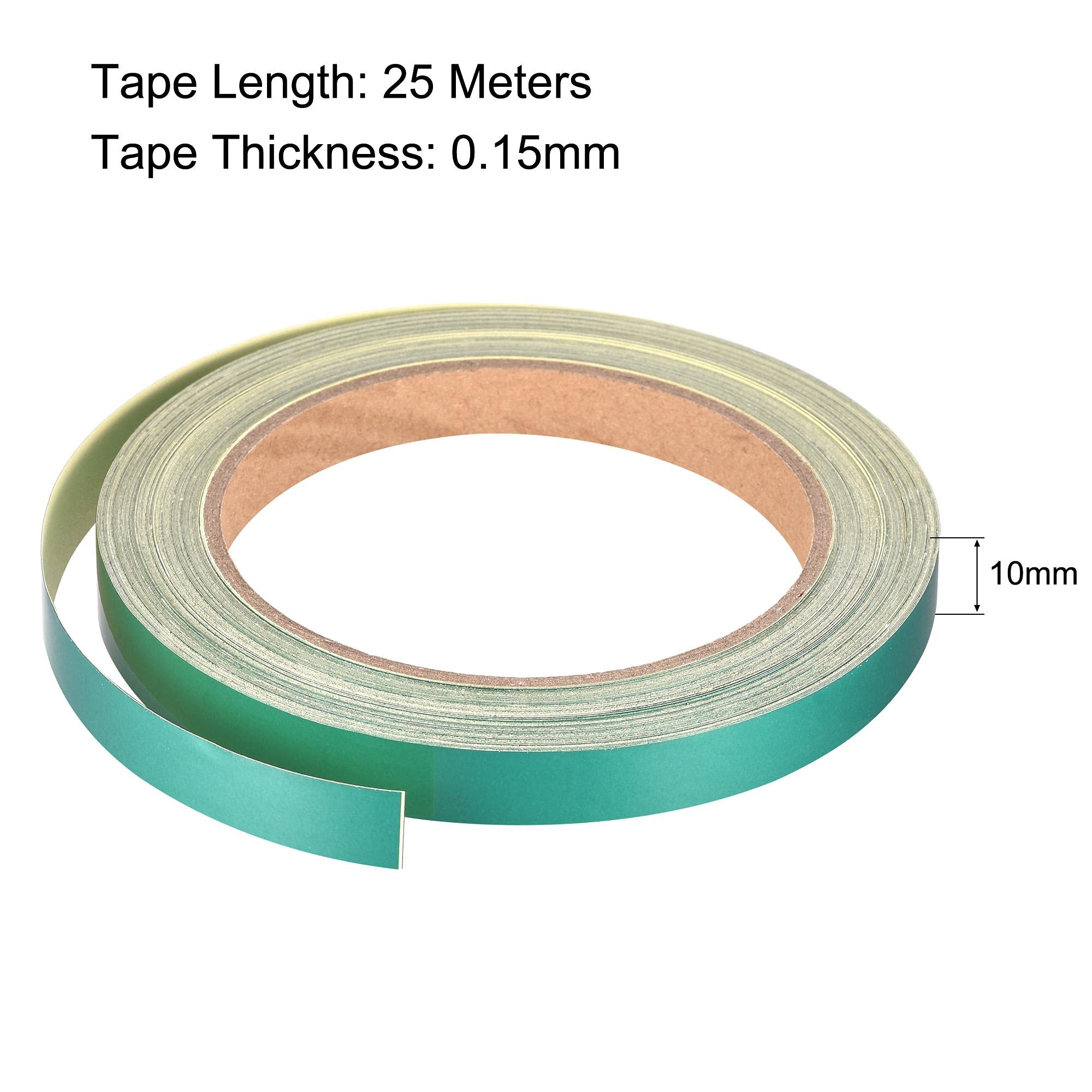 uxcell Reflective Tape Green, 10mm x 25m - High Visibility Waterproof Safety Tape for Bikes, RV, Boat, Helmets & Outdoor Gear - Perfect for Night Cycling, Road Marking & Emergency Signaling