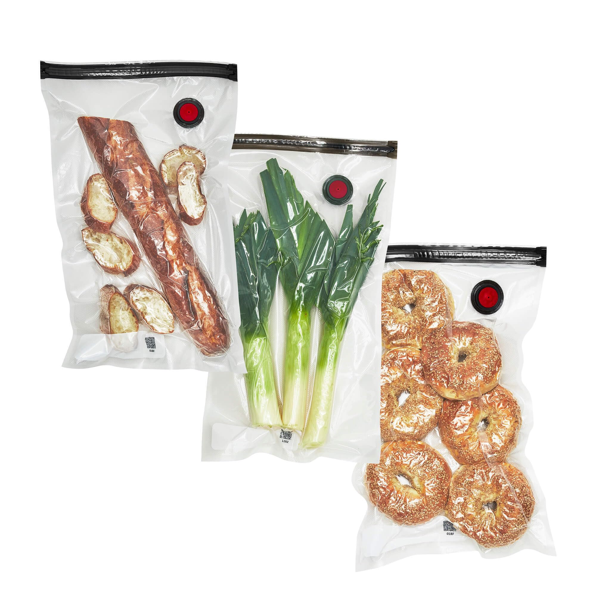 ZWILLING Fresh & Save 3-Piece Vacuum Sealer Bags for Food Storage | 2.25 Gallon Sous Vide Bags | Reusable Meal Prep & Snack Bags | Dishwasher Safe | Large Clear Food Preservation Bags for Sous Vide Cooking, Meal Prepping & Leftovers