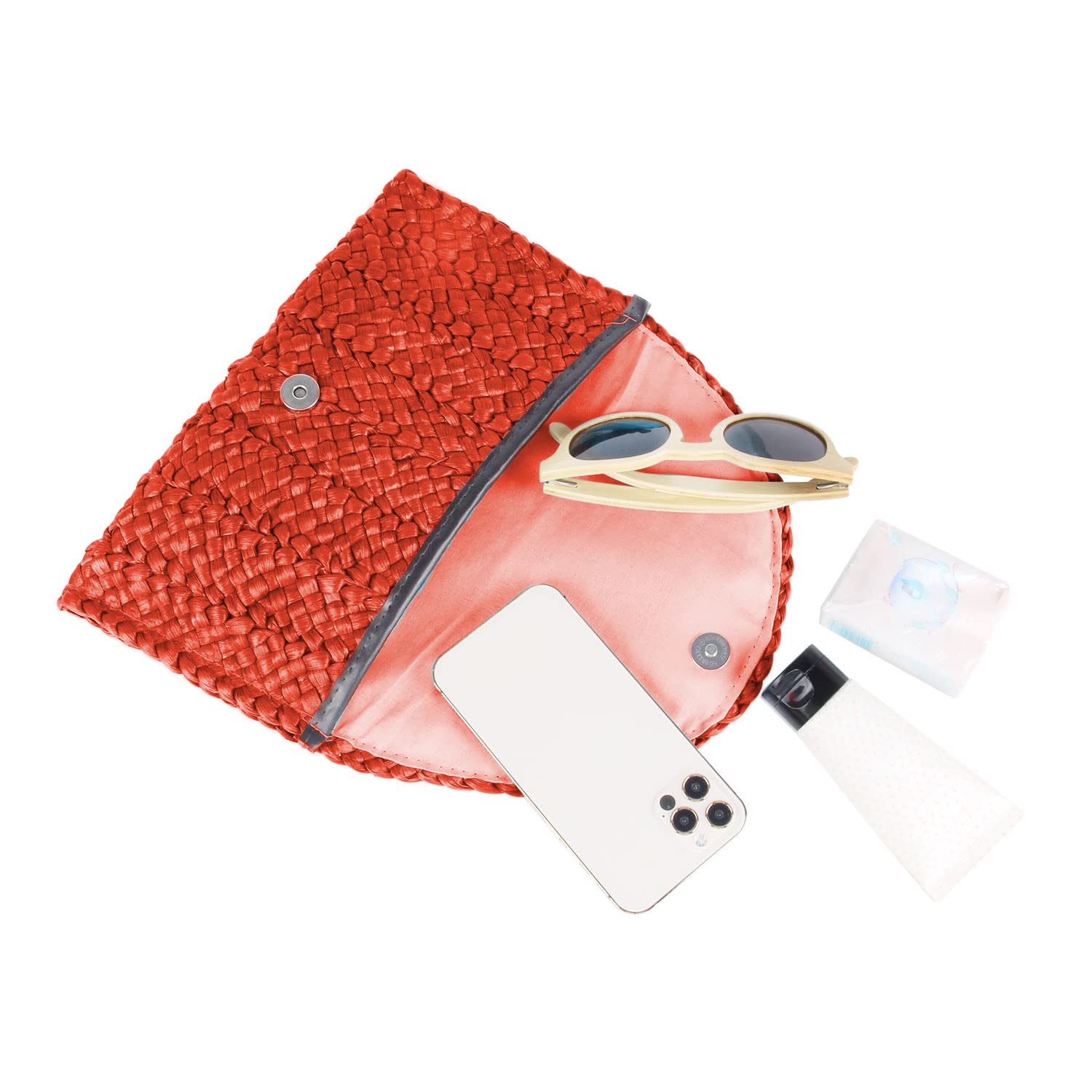 Women's Straw Clutch Purses - Woven Envelope Beach Handbags for Summer | Perfect for Vacation, Pool Parties & Outdoor Events
