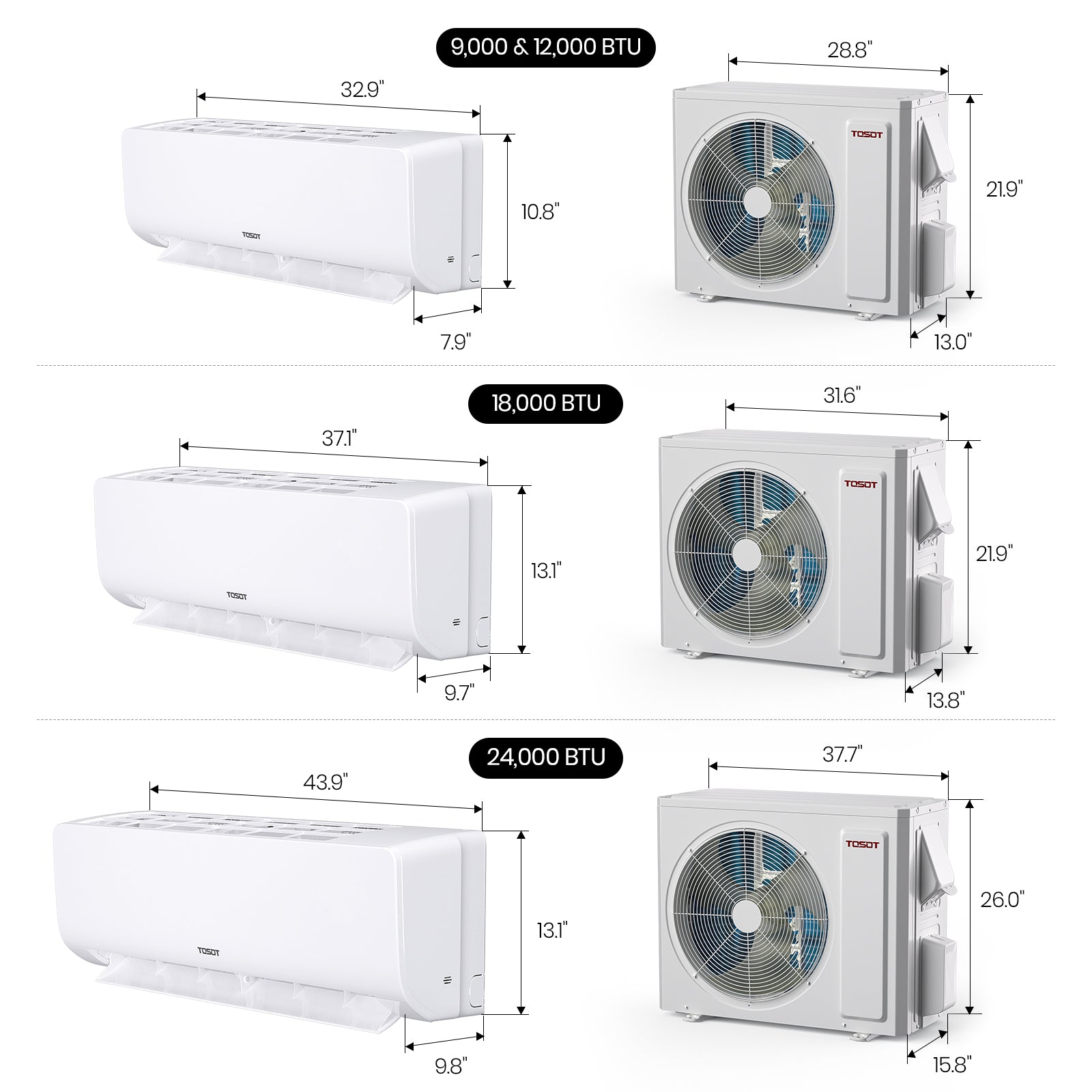 18,000 BTU Mini Split Heat Pump Air Conditioner 230V - Energy Efficient Ductless Cooling & Heating System for Home, Office, and Small Business Use