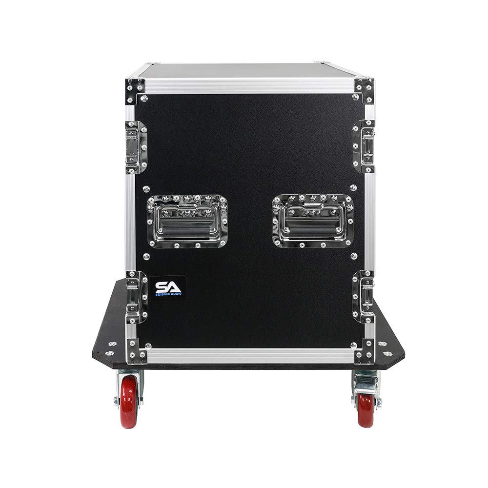 Seismic Audio 12U Professional DJ Rack Case with Wheels - Heavy Duty Tour Grade 12 Space Pro Audio Equipment Rack for Live Performances & Studio Use