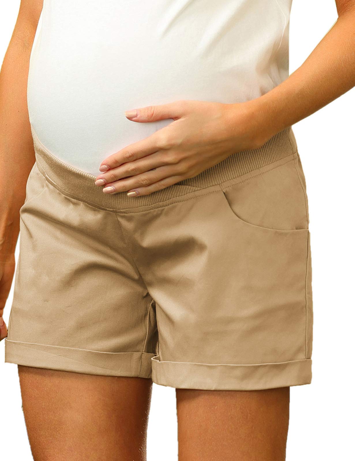 **Maacie Women's Maternity Shorts – Low-Rise Casual Pockets Shorts for Pregnancy Comfort | Perfect for Summer, Travel & Everyday Wear**