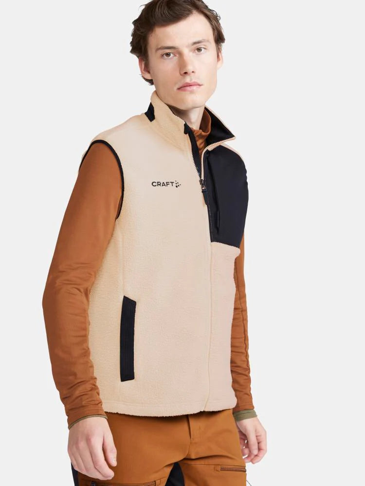 Men's Craft ADV Explore Pile Fleece Vest - Lightweight Warm Outdoor Vest for Hiking, Camping & Winter Activities