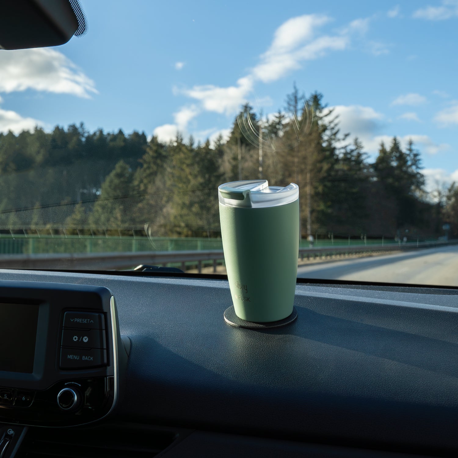 Sage Magnetic Travel Mug - Insulated Stainless Steel Thermos for Coffee & Tea - Perfect for Office, Commuting & Outdoor Activities